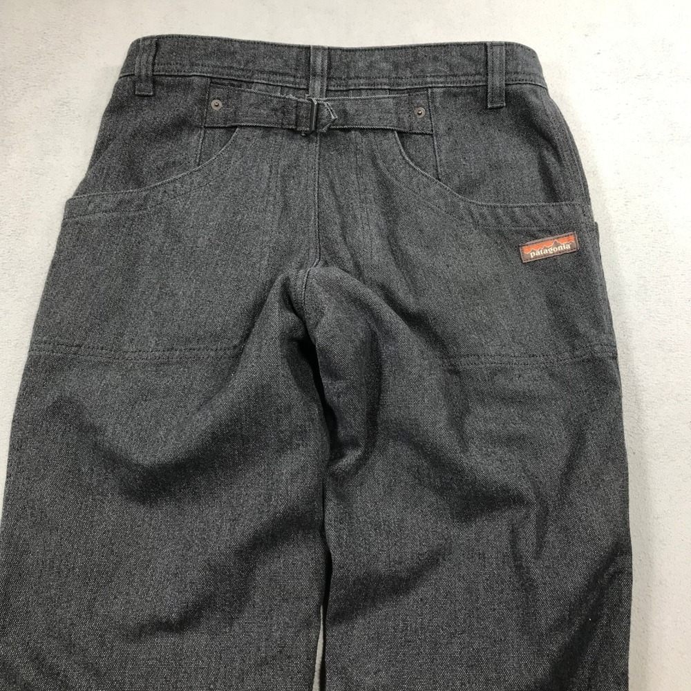Patagonia Iron Forge Pants Womens 6 Gray Hemp Canvas Double Knee Buckle Back